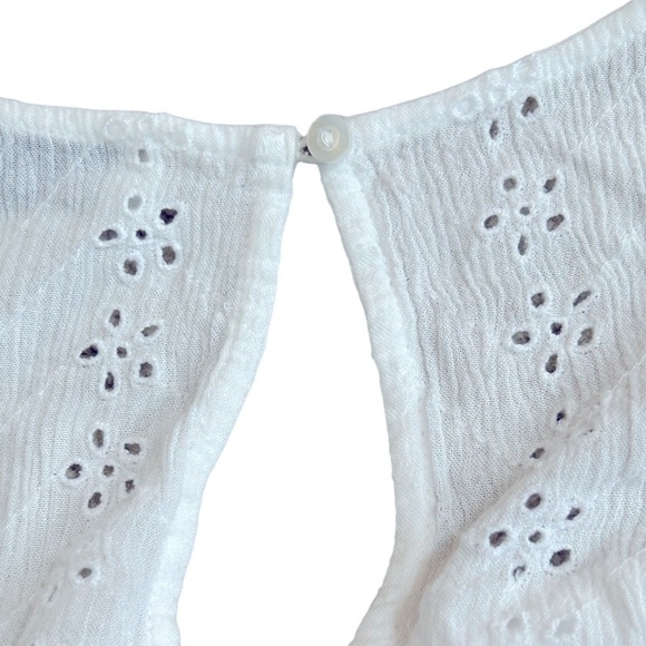 HOLLISTER | WOMENS WHITE EYELET LACE COQUETTE ROMPER ONE-PIECE SHORTS, SIZE M - Picture 9 of 10